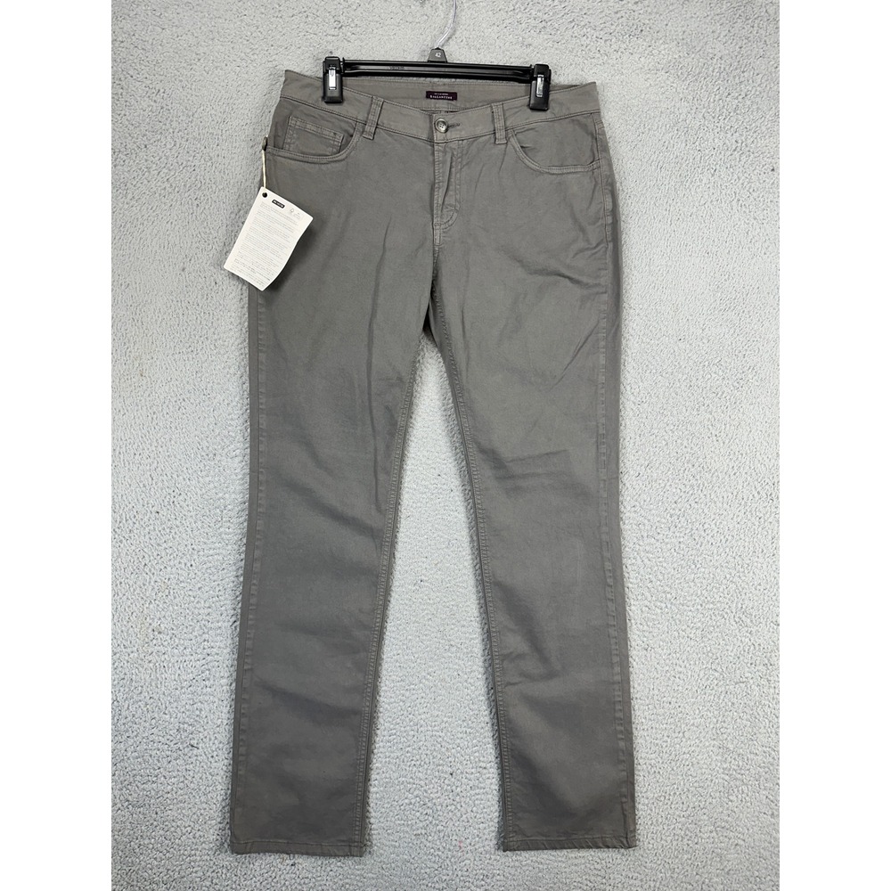 Ballantyne Khaki Pants Mens 31 Gray Straight Leg 5 Pocket Stretch Italy Made NEW
